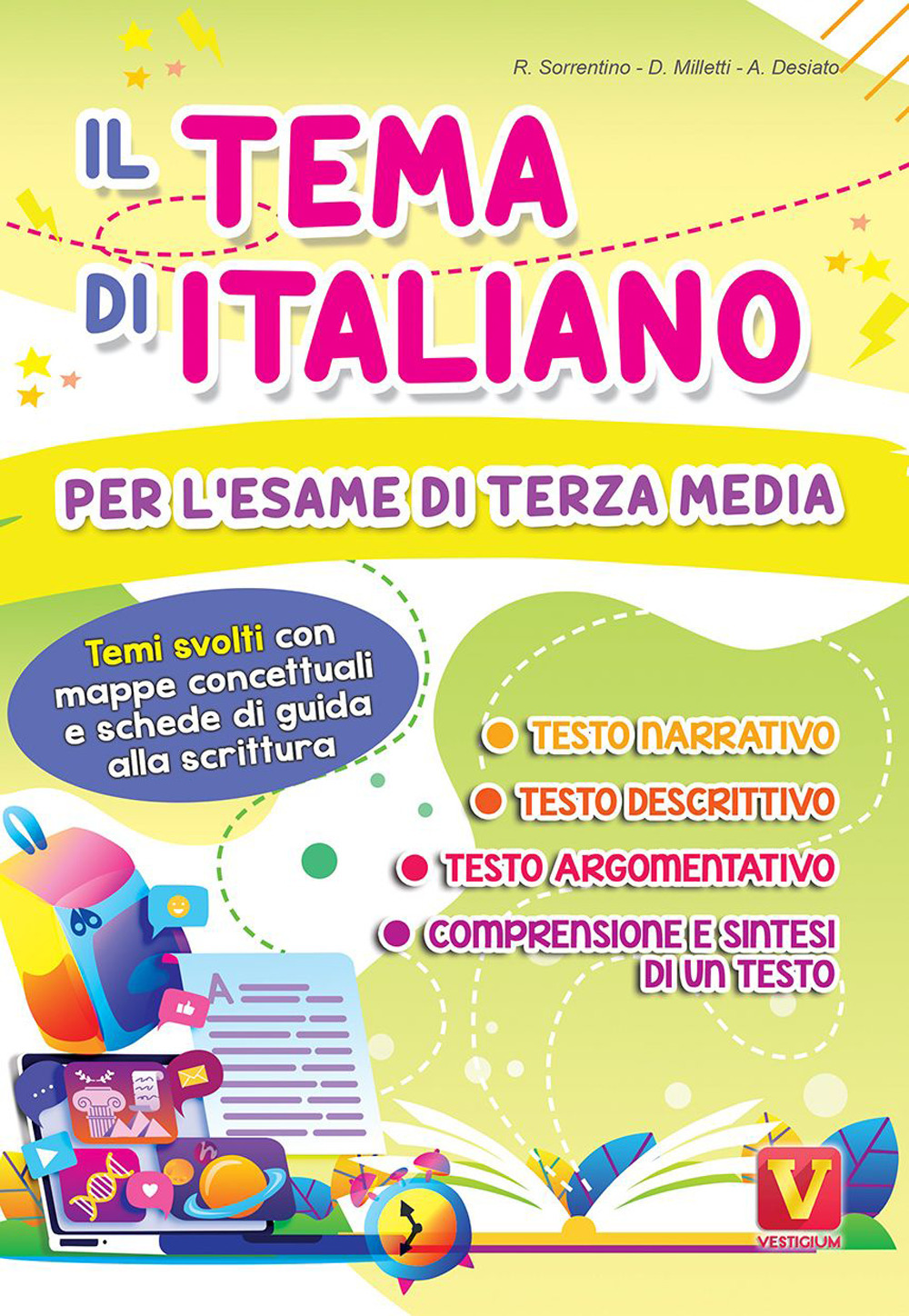 Il tema di italiano per l'esame di terza media. Temi svolti con mappe concettuali e schede di guida alla scrittura