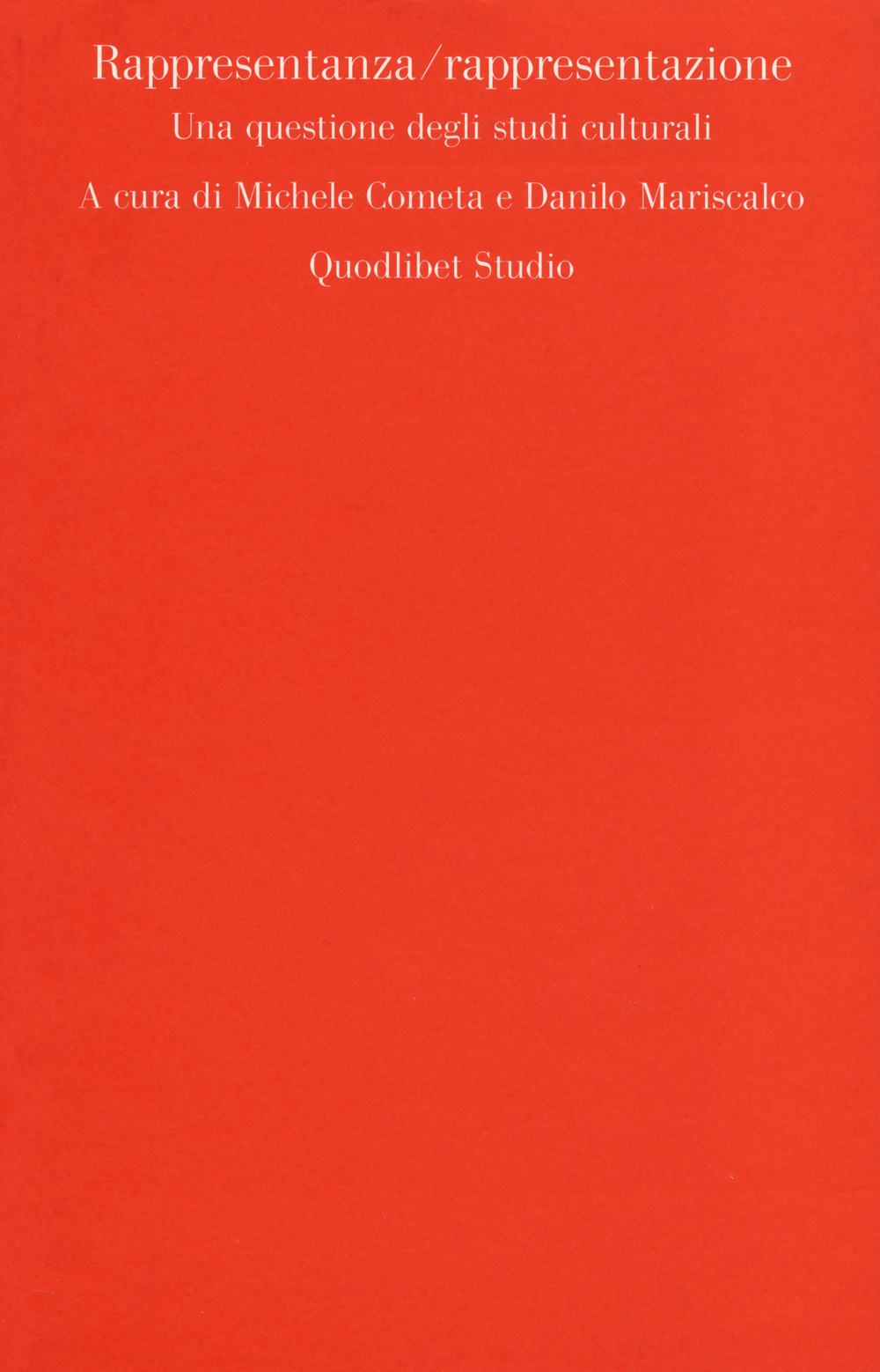 Rappresentanza-rappresentazione. Una questione degli studi culturali