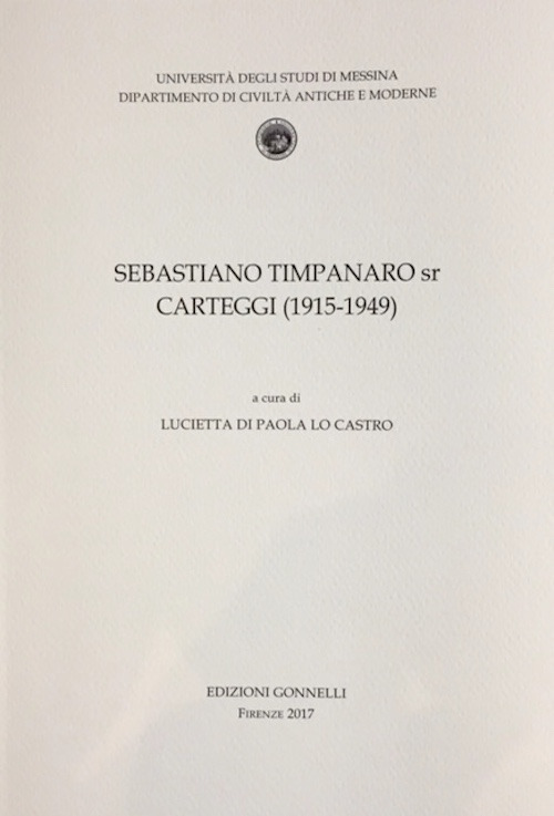 Sebastiano Timpanaro sr. Carteggi (1915-1949)