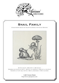 Snail family. Blackwork design