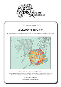 Amazon River. Blackwork and Cross Stitch Design by Valentina Sardu for Ajisai Designs