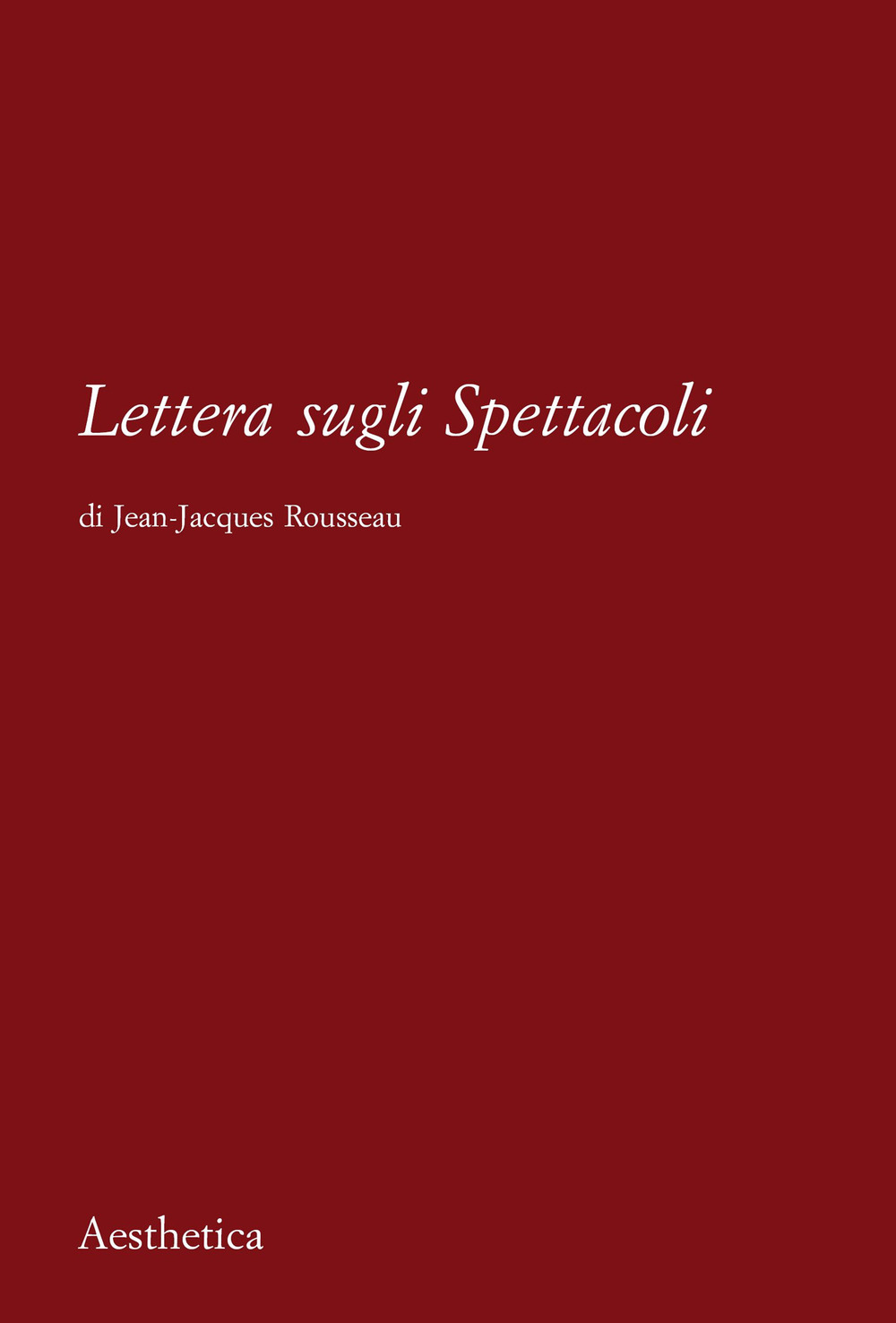 Lettera sugli spettacoli