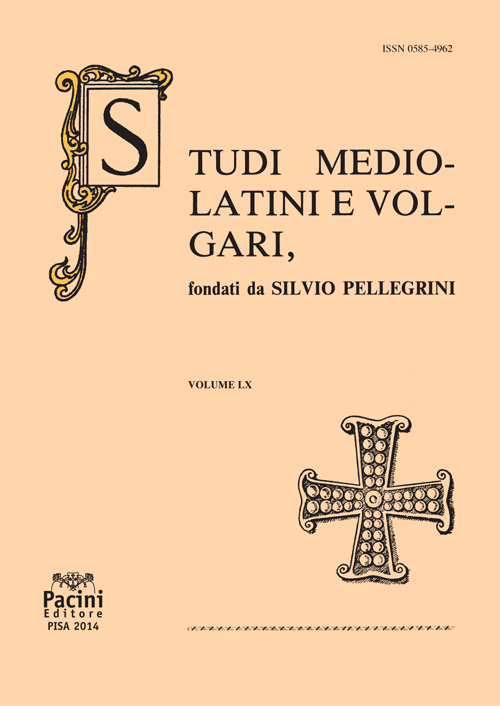 Studi mediolatini e volgari (2014). Vol. 60