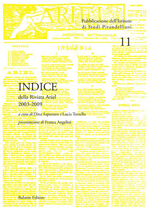 Indice della rivista «Ariel». 2003-2009