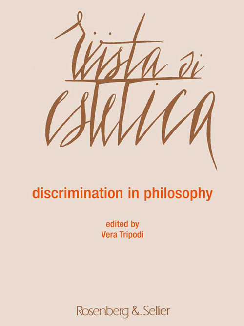 Rivista di estetica (2017). Vol. 64: Discrimination in philosophy
