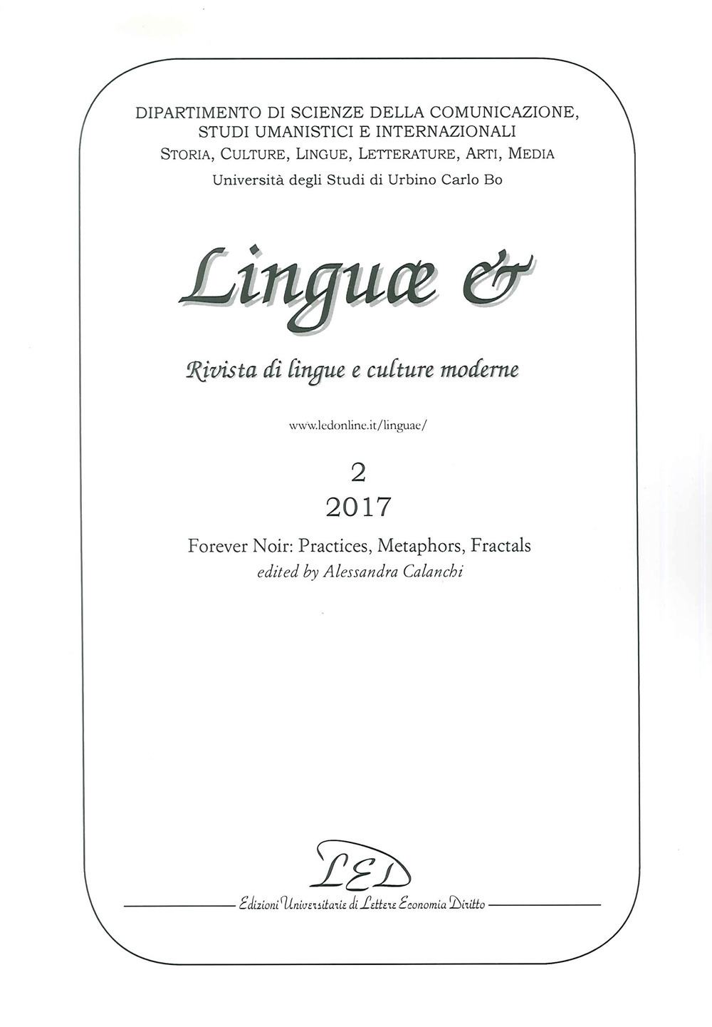Linguae &. Rivista di lingue e culture moderne. Ediz. italiana, inglese e francese (2017). Vol. 2