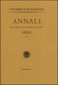 Annali della Facoltà di lettere e filosofia dell'Università di Macerata. Vol. 36