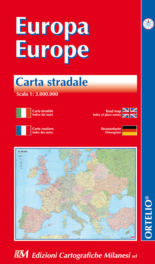Europa.Carta stradale 1:3.000.000. Ediz. italiana, inglese, francese e tedesca