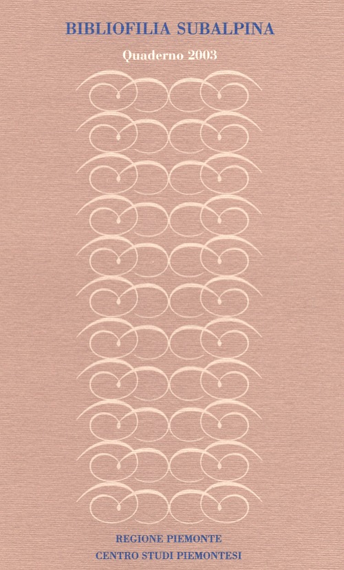 Bibliofilia subalpina. Quaderno (2003)