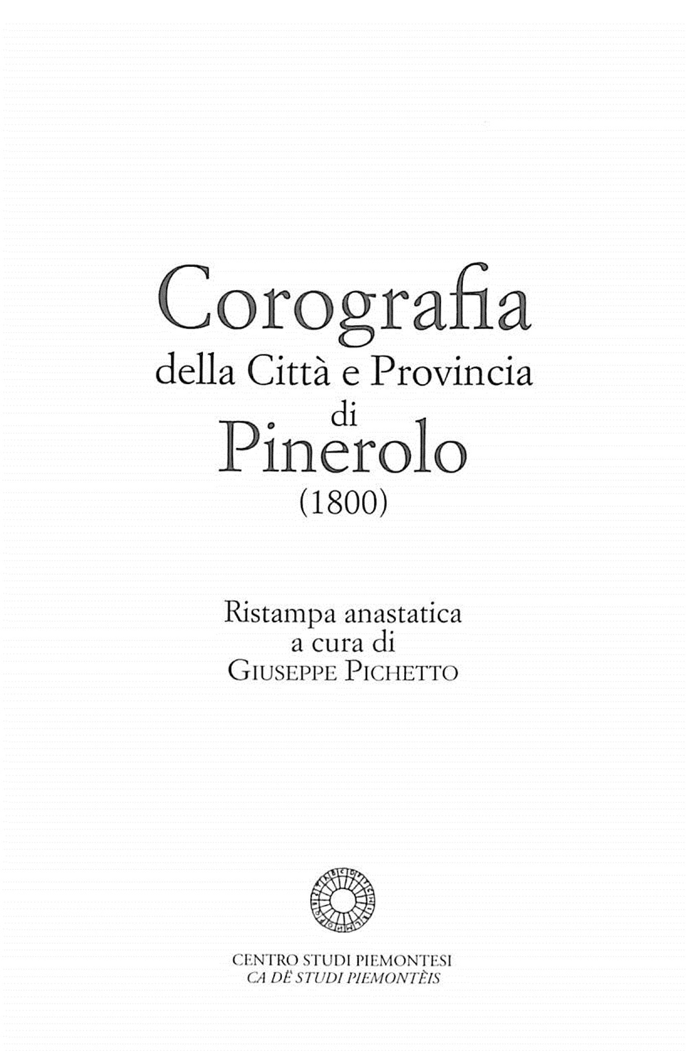 Corografia della città e provincia di Pinerolo (1800)