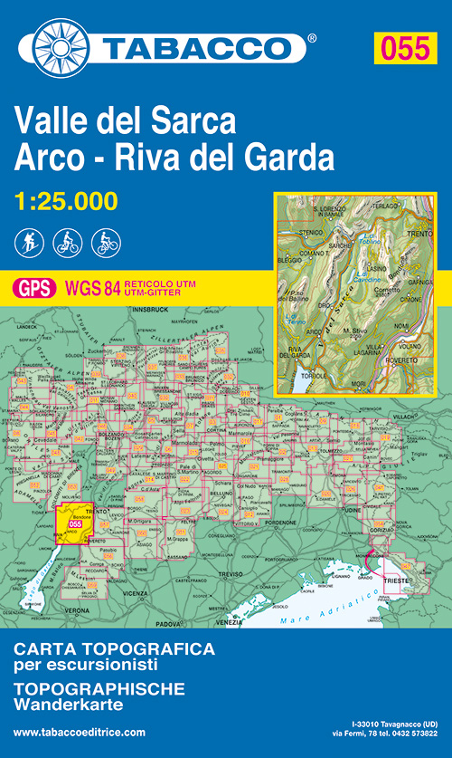 Valle del Sacra. Arco. Riva del Garda 1:25.000