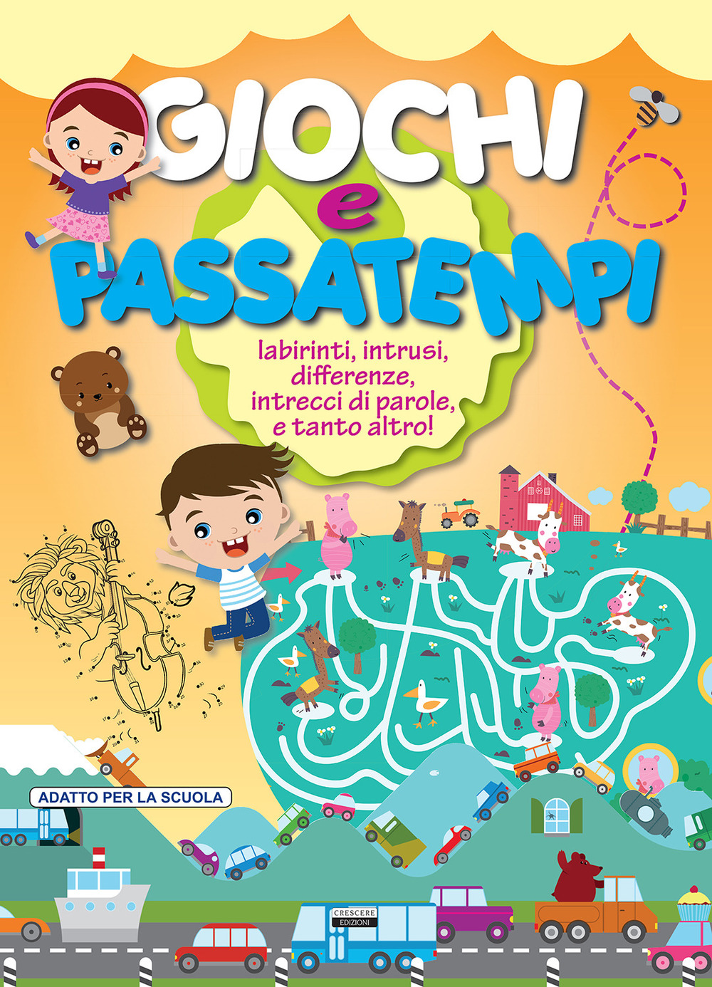 Giochi e passatempi. Labirinti, intrusi, differenze, intrecci di parole e tanto altro! Arancione