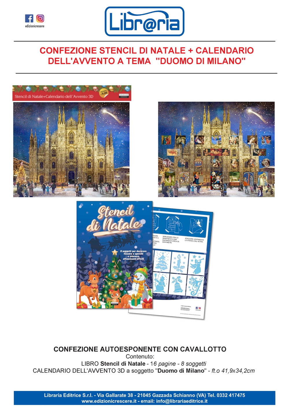 Stencil di Natale. Con Calendario: dell'avvento 3D a tema Duomo di Milano