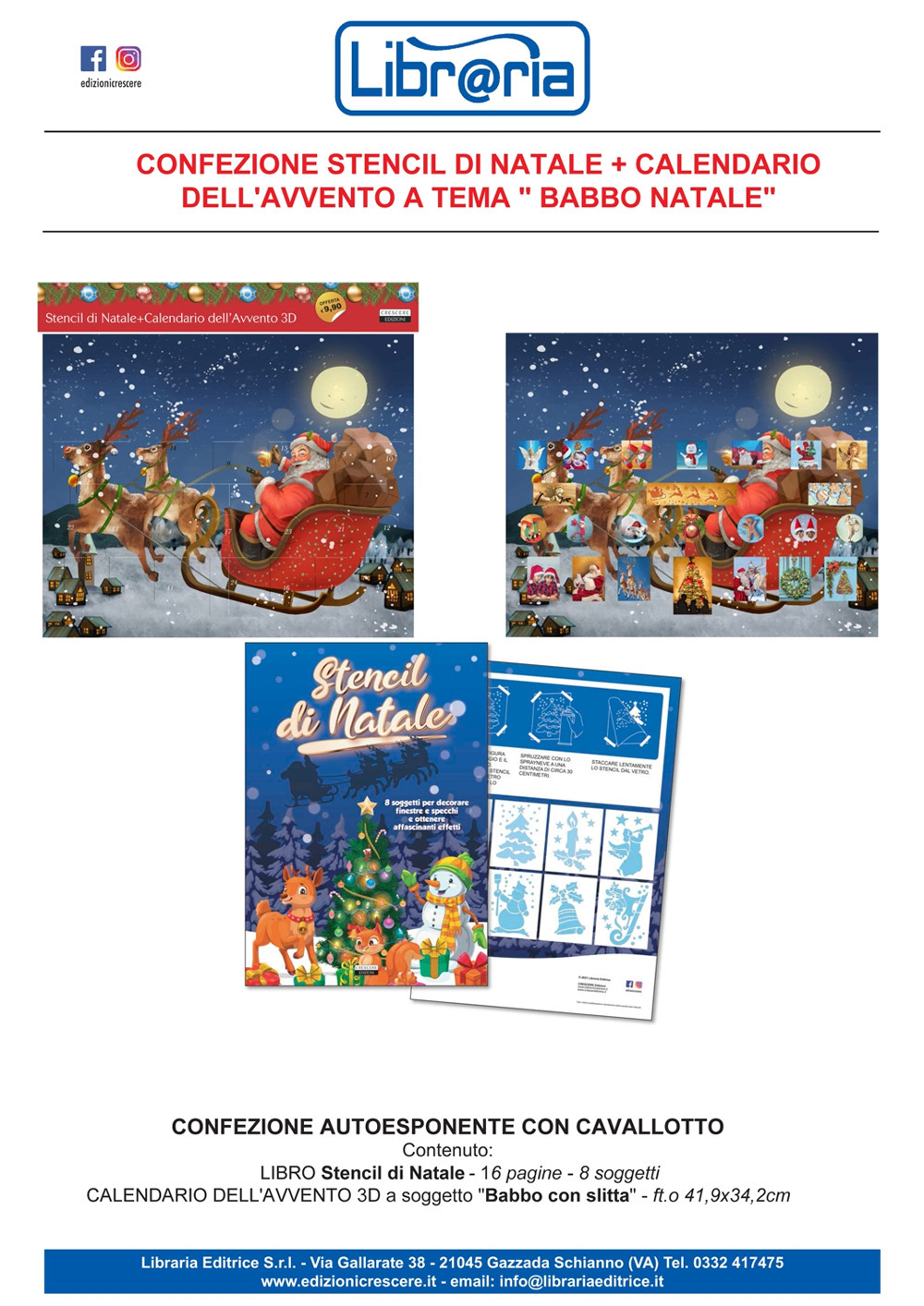 Stencil di Natale. Con Calendario: dell'avvento 3D a tema Babbo Natale