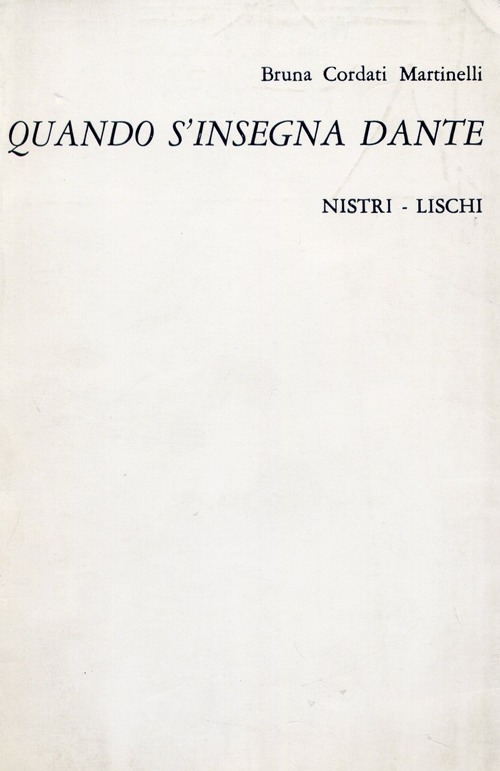 Quando s'insegna Dante