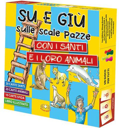Su e giù sulle scale pazze con i santi e i loro animali. Con gioco da tavolo