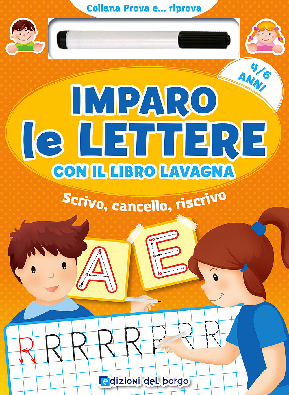 Imparo le lettere con il libro lavagna. Scrivo, cancello, riscrivo. 4-6 anni. Con pennarello con inchiostro a base d'acqua