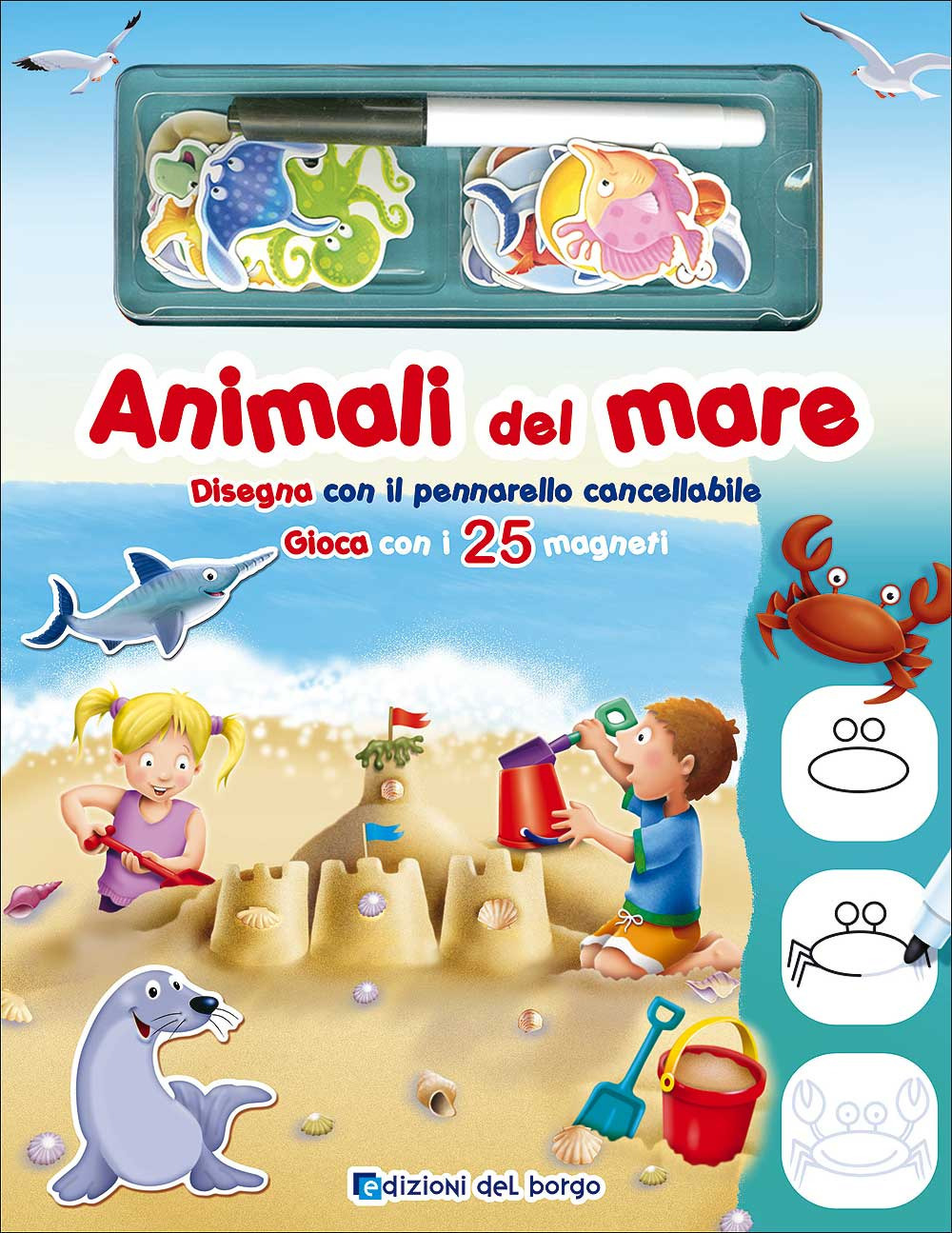 Animali del mare. Disegna con il pennarello cancellabile. Gioca con i 25 magneti. Ediz. a colori. Con gadget