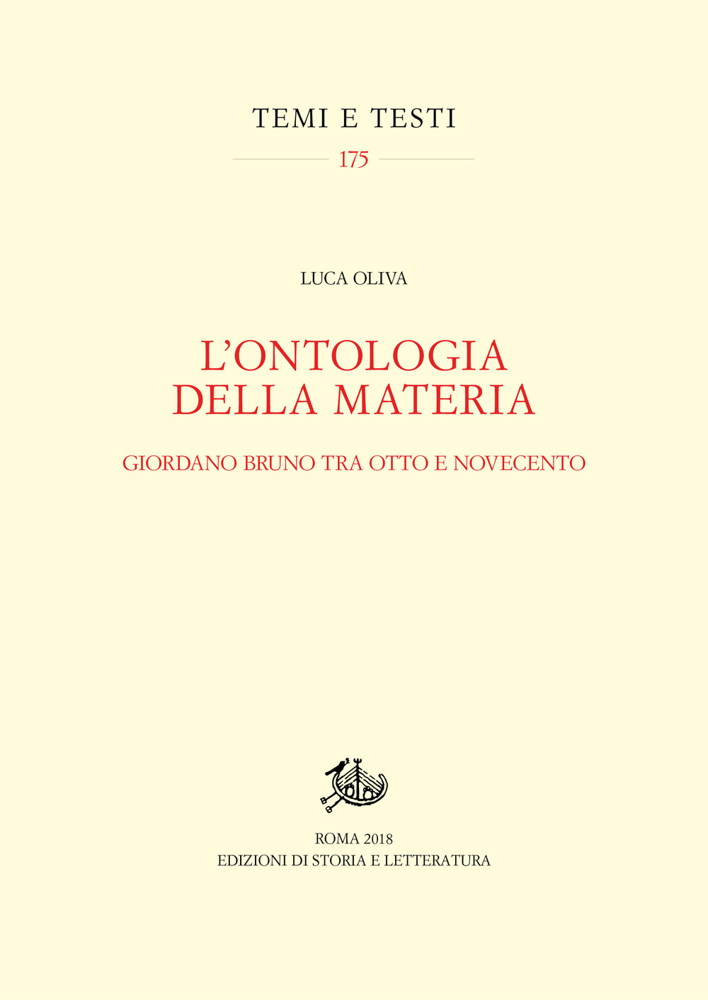 L'ontologia della materia. Giordano Bruno tra Otto e Novecento