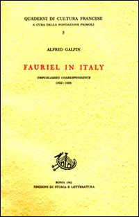 Fauriel in Italy. Unpublished correspondence (1822-1825)