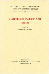 Carteggi paretiani (1892-1923)