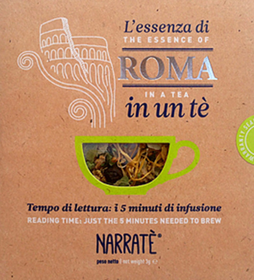 L'essenza di Roma in un tè. Tempo di lettura: i 5 minuti di infusione-The essence of Rome in a tea. Reading time: just the 5 minutes needed to brew. Ediz. bilingue. Con tea bag
