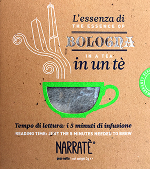 L'essenza di Bologna in un tè. Tempo di lettura: i 5 minuti di infusione-The essence of Bologna in a tea. Reading time: just the 5 minutes needed to brew. Ediz. bilingue. Con tea bag