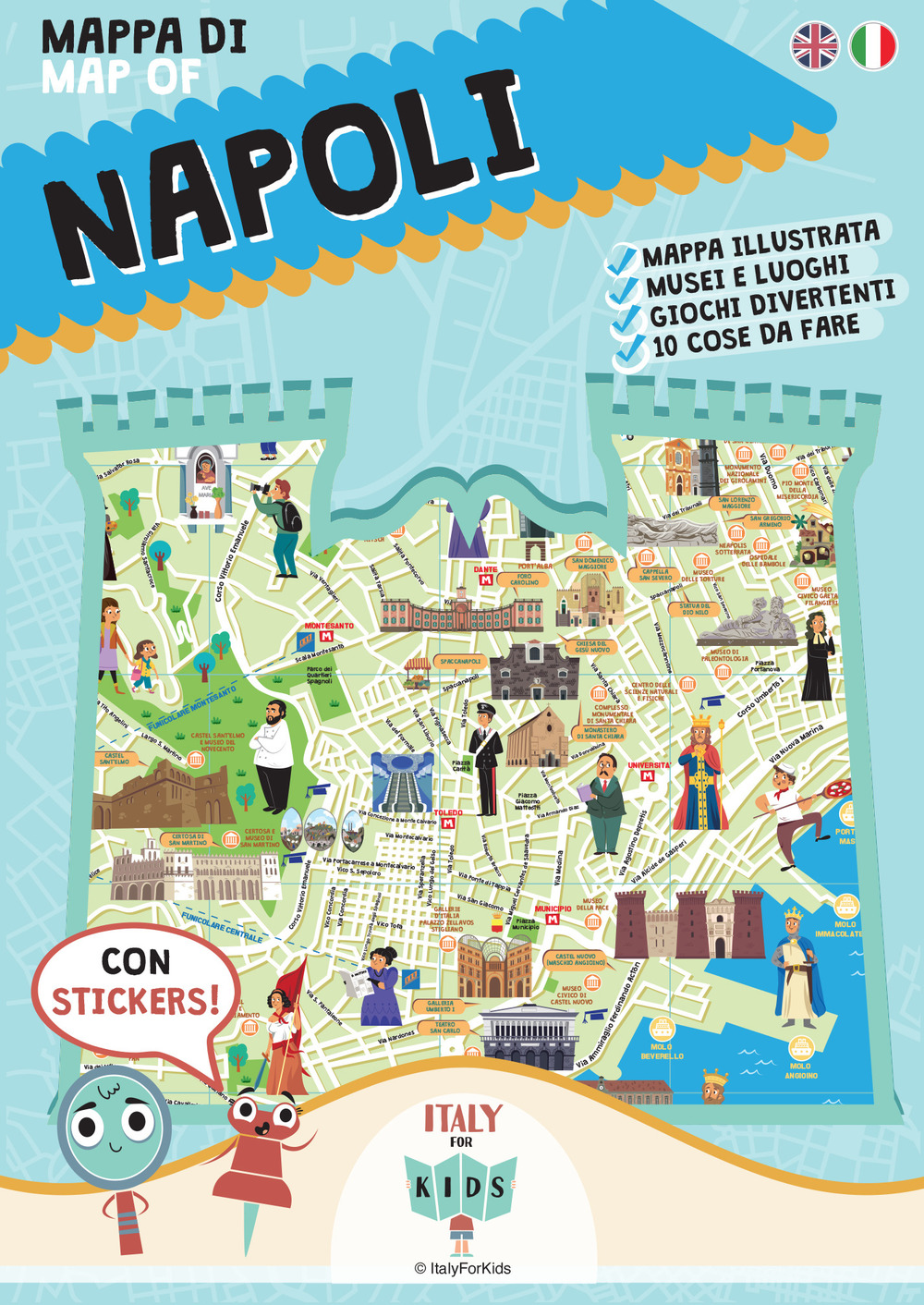 Mappa di Napoli. Con adesivi. Ediz. illustrata