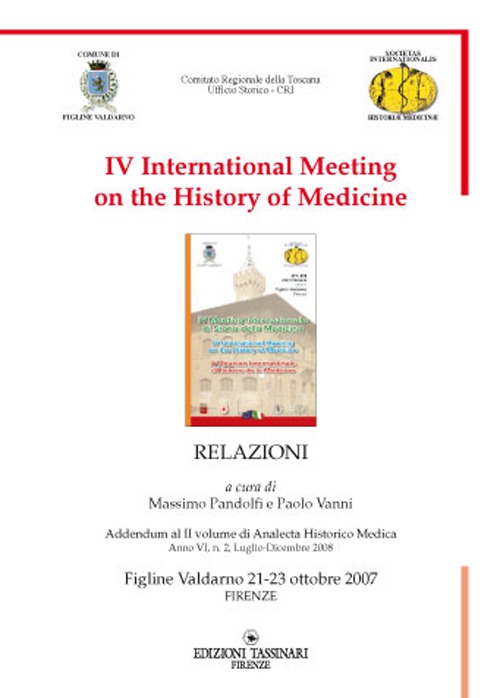 Fourth International meeting on the history of medicine (figline Valdarno, 21-23 ottobre 2007)