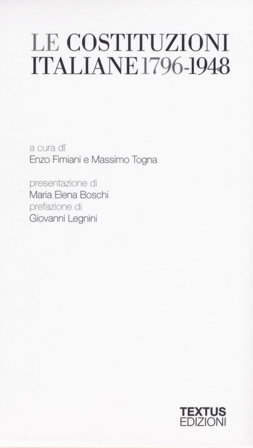 Le Costituzioni italiane (1796-1948)