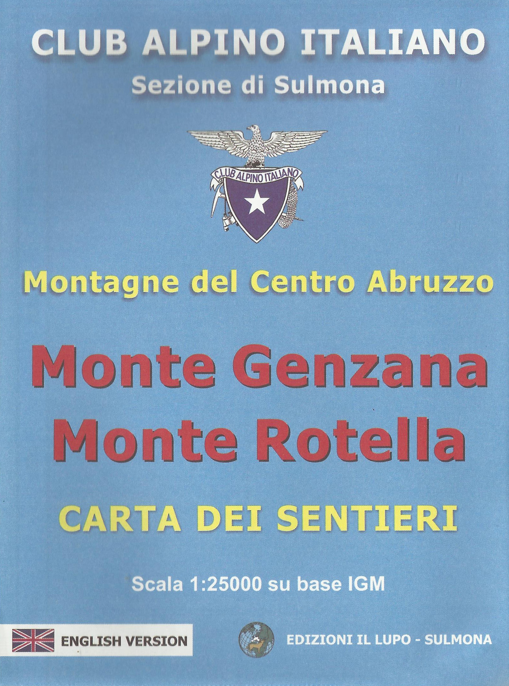 Monte Genzana monte Rotella. Montagne del centro Abruzzo. Carta 25:000