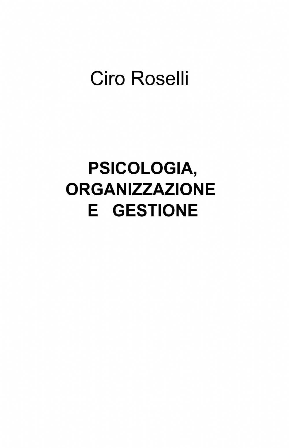 Psicologia, organizzazione e gestione