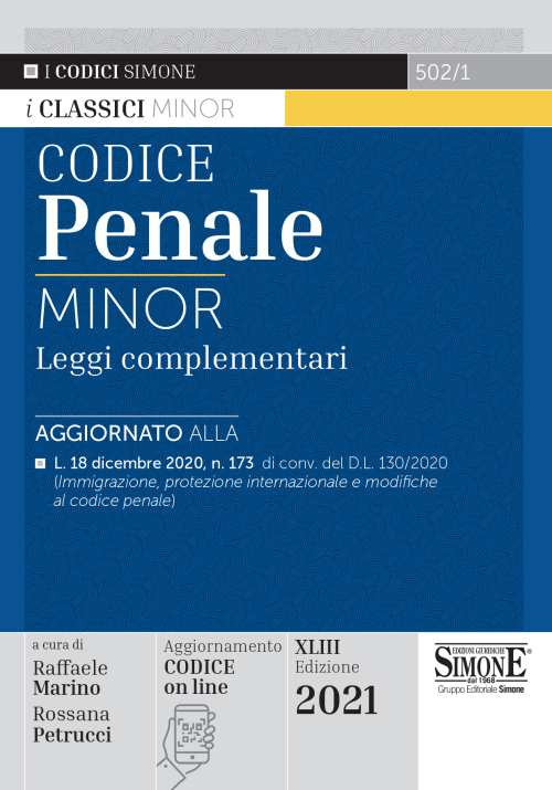 Codice penale. Leggi complementari. Ediz. minor