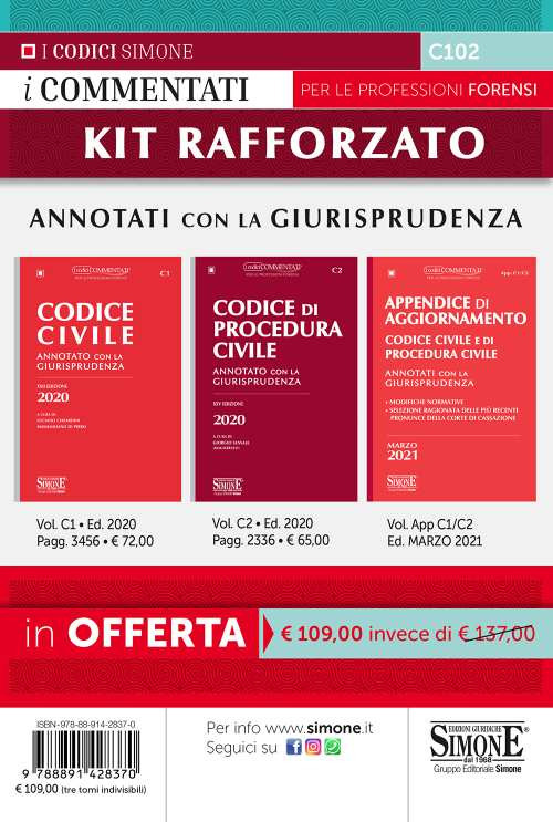 Kit orale rafforzato: Codice civile-Codice di procedura civile-Appendice di Aggiornamento. Marzo 2021. Annotati con la Giurisprudenza