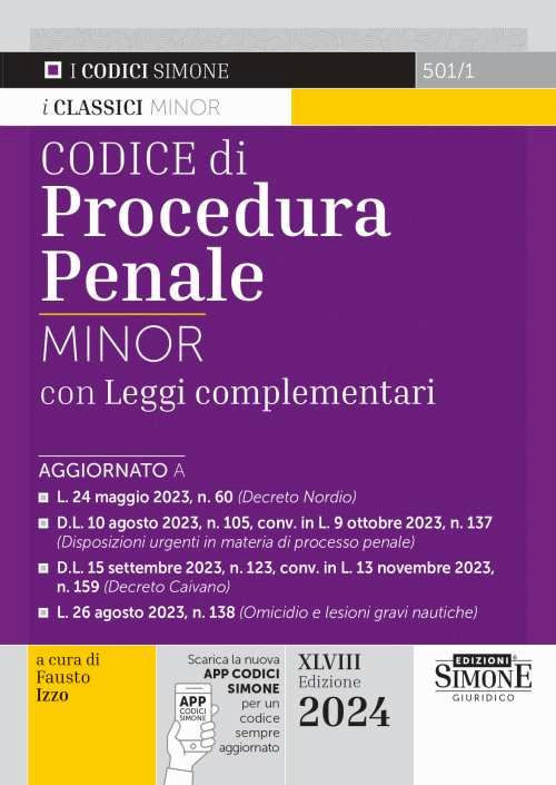 Codice di procedura penale con leggi complementari. Ediz. minor. Con app