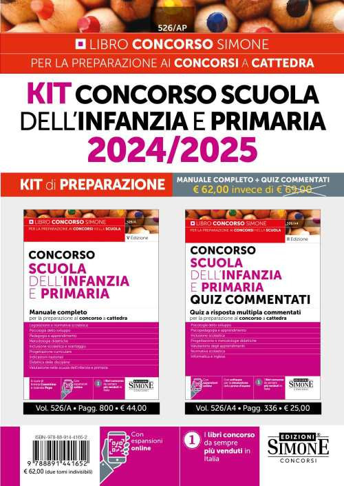 Concorso scuola dell'infanzia e primaria 2024/2025. Kit di preparazione. Nuova ediz. Con espansioni online. Con software di simulazione