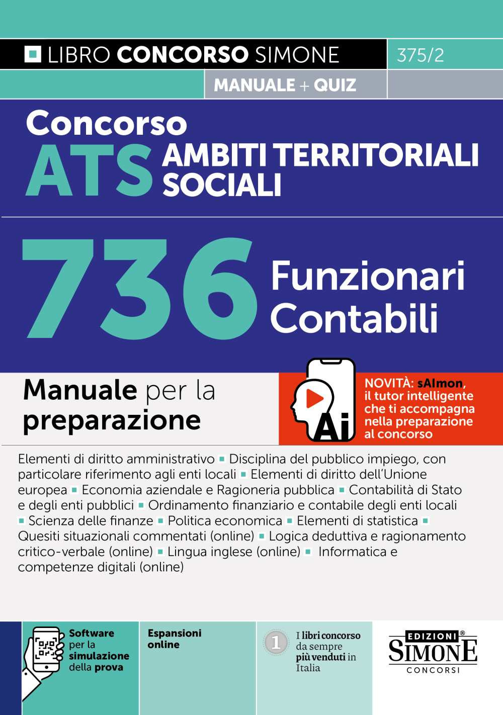 Concorso ATS Ambiti Territoriali Sociali 736 funzionari contabili. Manuale. Con software per la simulazione della prova