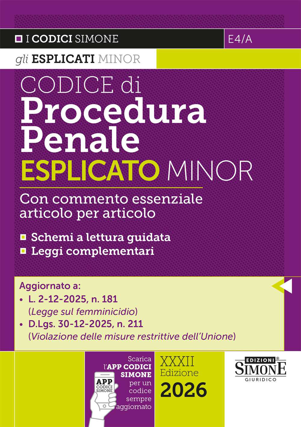 Codice di procedura penale. Esplicato minor. Con APP CODICI SIMONE per un codice sempre aggiornato