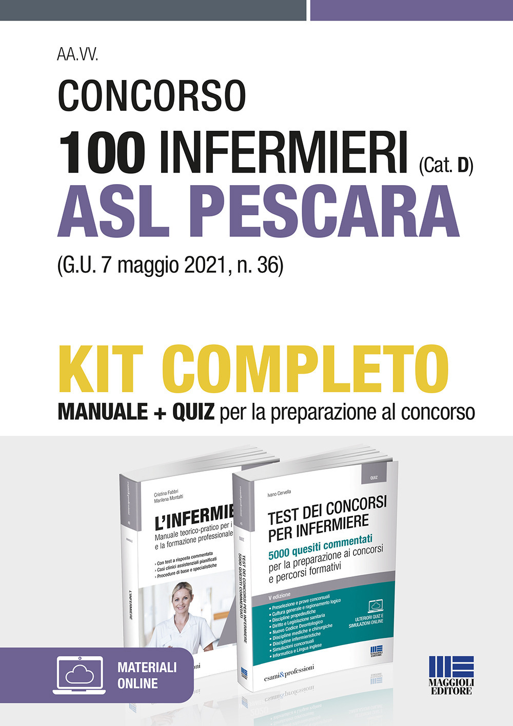 Concorso 100 infermieri (Cat. D) ASL Pescara (G.U. 7 maggio 2021, n. 36). Kit completo. Con espansione online
