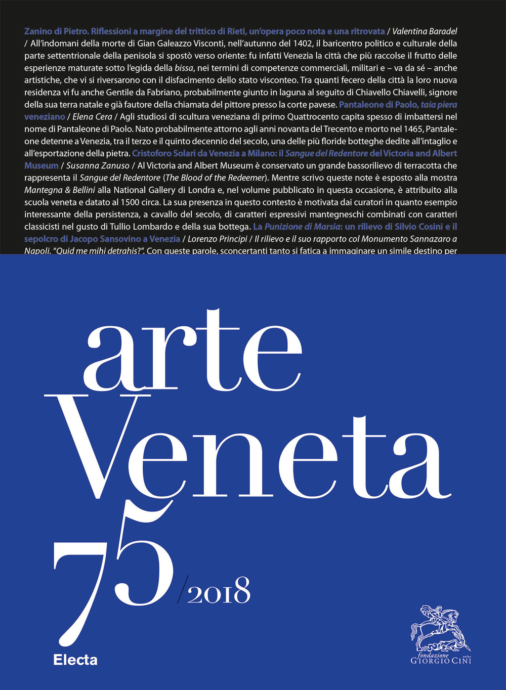 Arte veneta. Rivista di storia dell'arte (2018). Vol. 75: Bibliografia dell'arte veneta (2017)