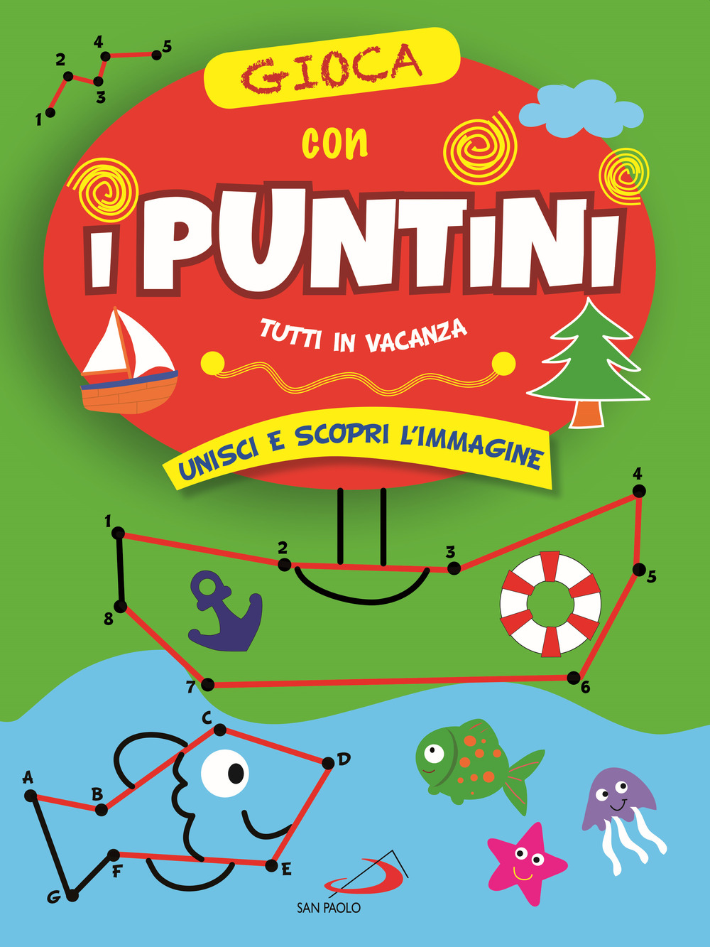 Gioca con i puntini. Tutti in vacanza. Unisci e scopri l'immagine