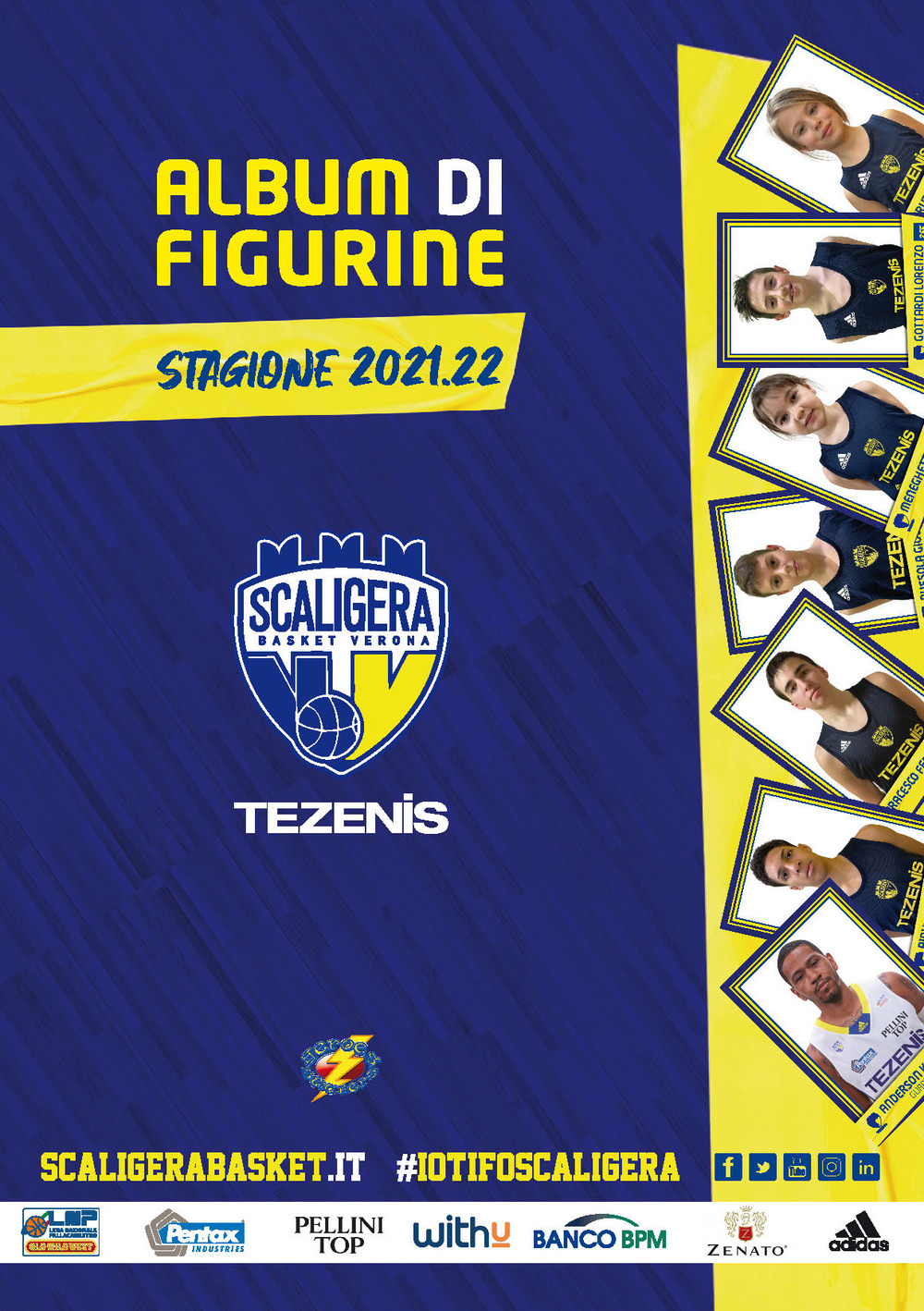 Scaligera basket stagione 2021/2022. Album con collezione completa di figurine non imbustate. Ediz. illustrata