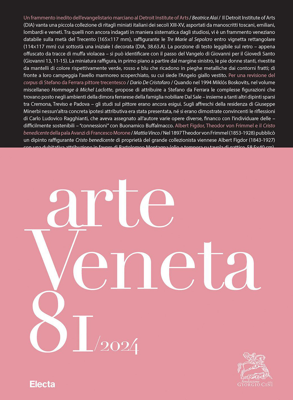 Arte veneta. Rivista di storia dell'arte (2024). Vol. 81