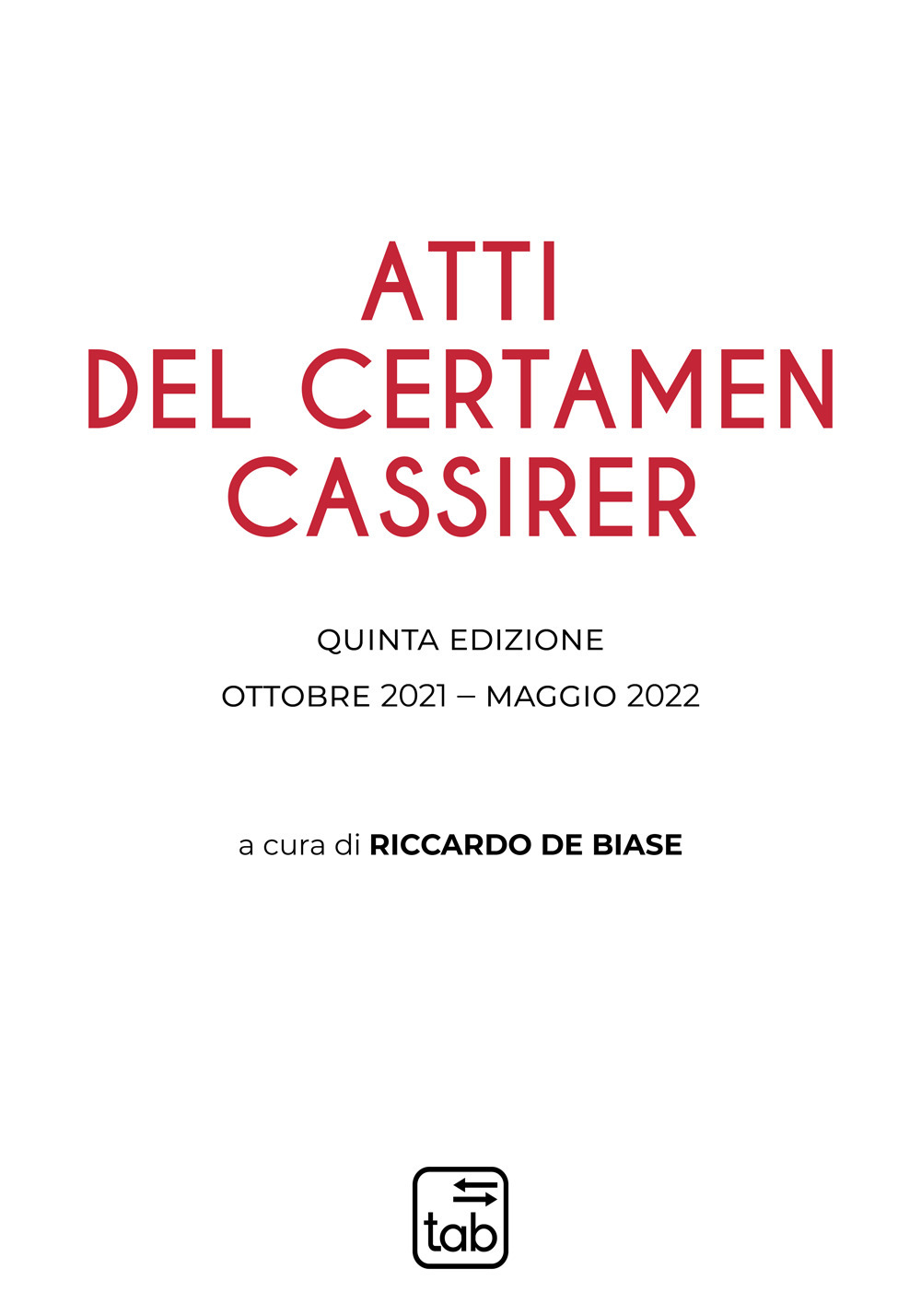 Atti del Certamen Cassirer