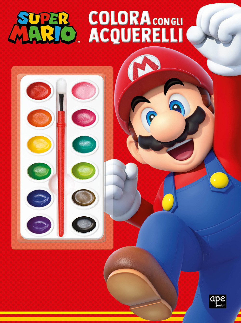 Super Mario. Colora con gli acquerelli. Ediz. illustrata. Con 16 acquerelli. Con pennello