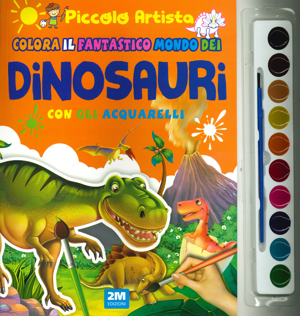 Colora il magico mondo dei dinosauri con gli acquarelli. Piccolo artista. Ediz. a colori. Con gadget