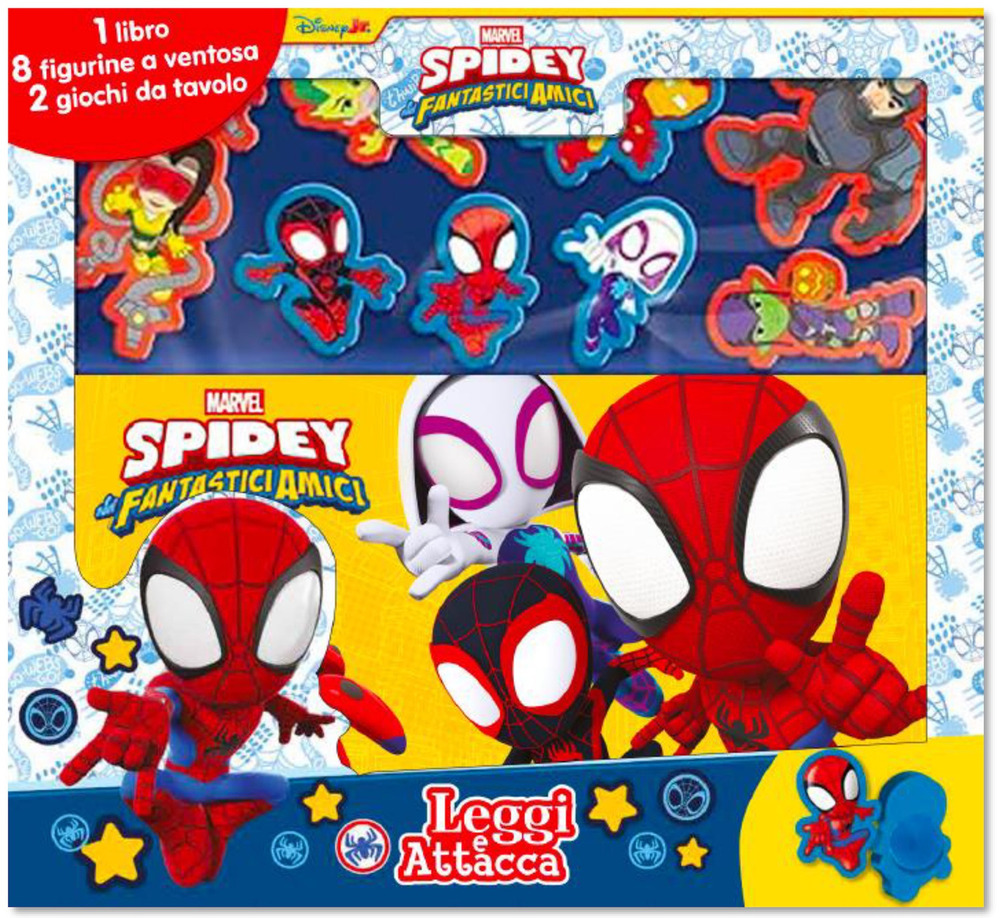 Spidey e i suoi fantastici amici. Leggi e attacca. Ediz. a colori. Con 8 figurine a ventosa. Con tabellone