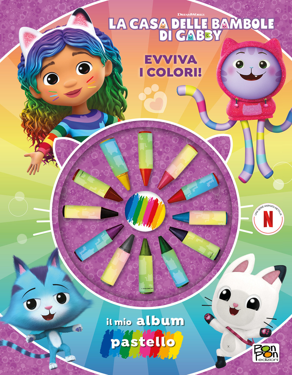 Evviva i colori! La casa delle bambole di Gabby. Il mio album pastello. Ediz. a colori. Con pastelli a cera