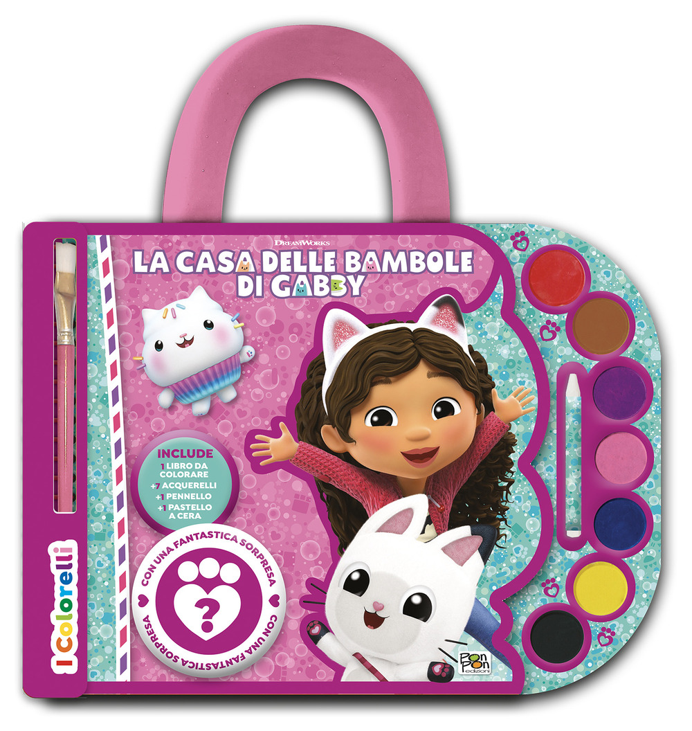 La casa delle bambole di Gabby. I colorelli. Valigetta con acquerelli. Ediz. a colori. Ediz. a spirale. Con 7 acquerelli, 1 pennello, 1 pastello a cera bianco e 1 sorpresa