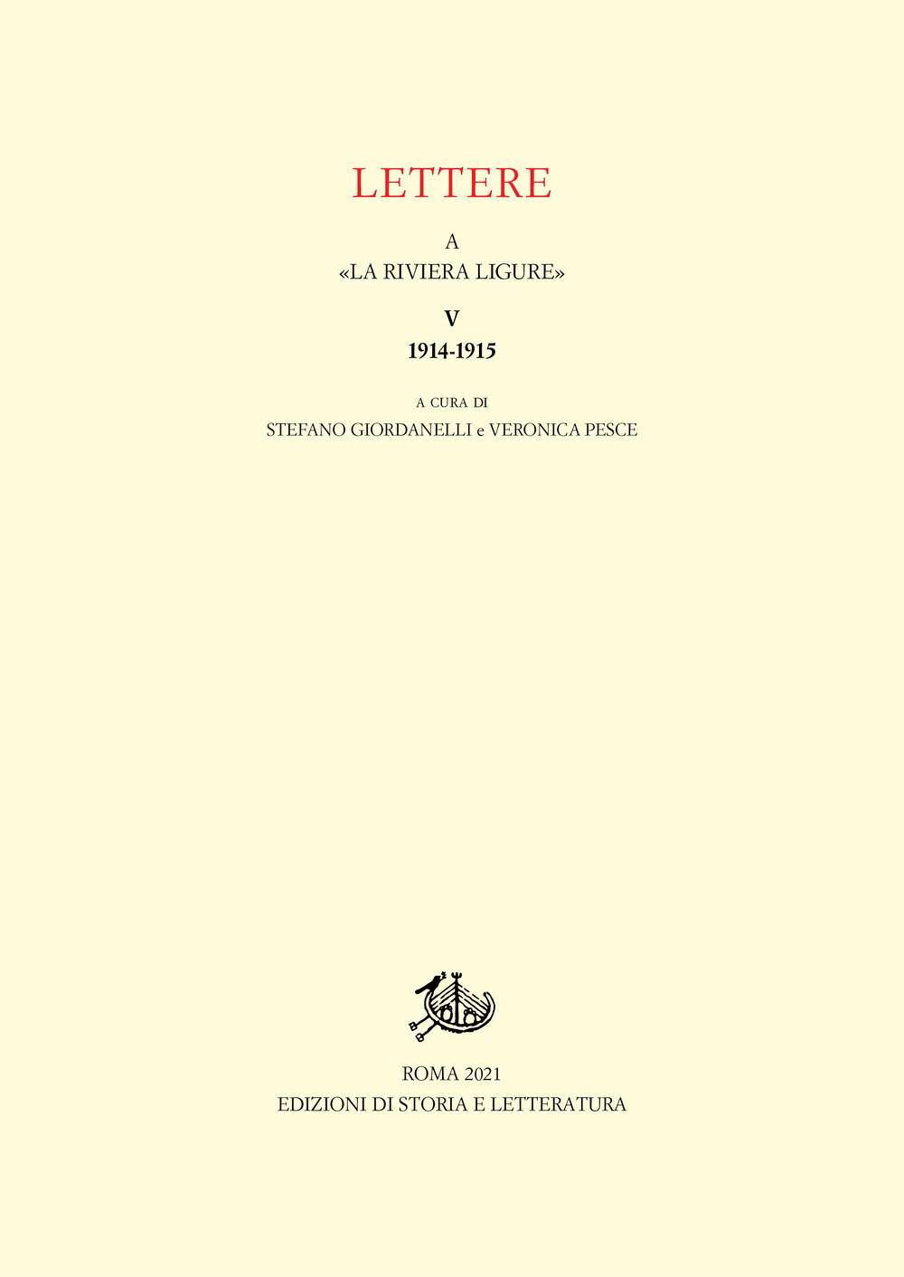 Lettere a «La Riviera Ligure». Vol. 5: 1914-1915
